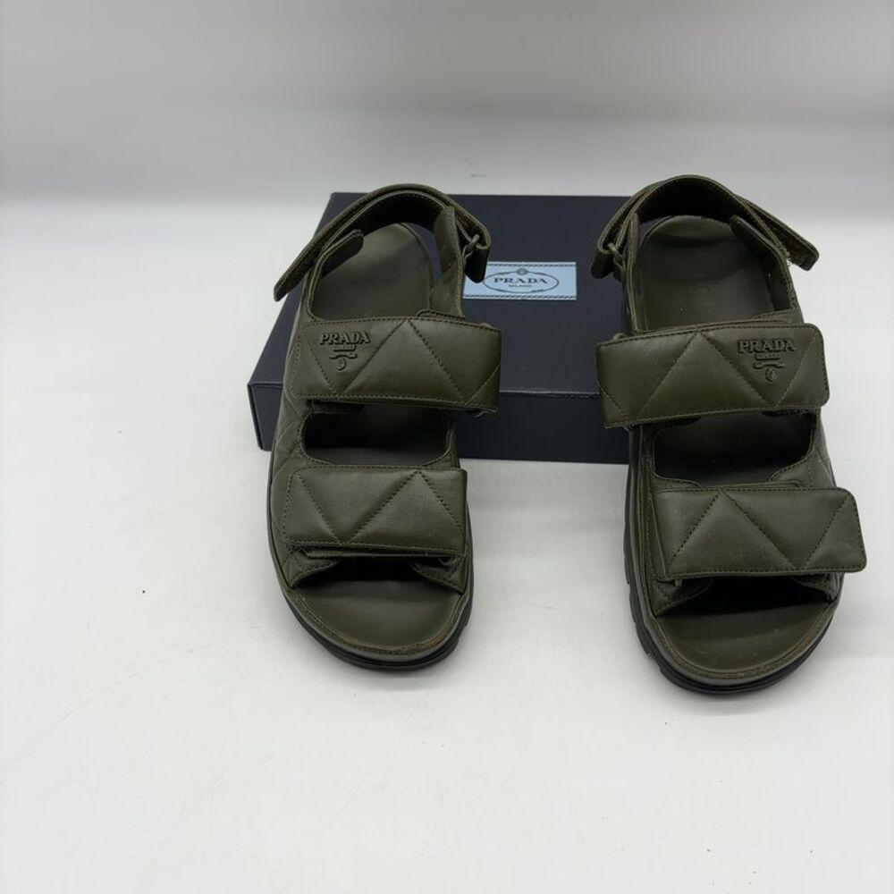 Prada Quilted Leather Velcro Sandals